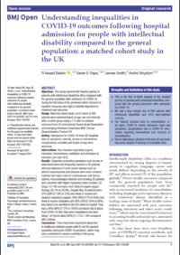 Thumbnail for Understanding inequalities in COVID-19 outcomes following hospital admission for people with intellectual disability