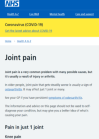 Thumbnail for Joint pain