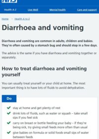 Thumbnail for Diarrhoea and vomiting (stomach bug)