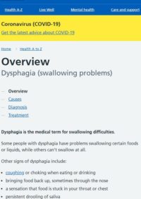 Thumbnail for Dysphagia (swallowing problems)