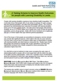 Thumbnail for A Training Scheme to Improve Health Outcomes for People with Learning Disability in Leeds.