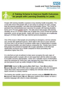 Thumbnail for A Training Scheme to Improve Health Outcomes for People with Learning Disability in Leeds.