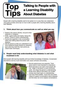 Thumbnail for Top Tips Talking to People with a Learning Disability About Diabetes