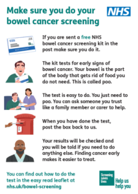 Thumbnail for Make sure you do your bowel cancer screening poster