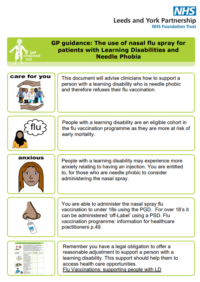 Thumbnail for GP guidance: The use of nasal flu spray for patients with Learning Disabilities and Needle Phobia