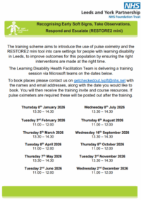 Thumbnail for Restore2 training dates January - December 2026